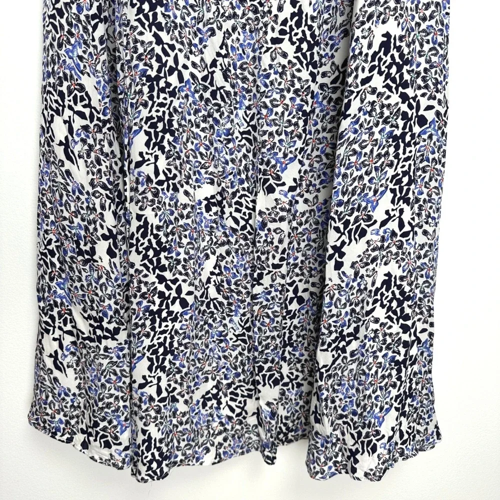 Reiss Livia Mosaic Print Split Midi Dress Floral Blue White Navy 7 - Picture 9 of 12